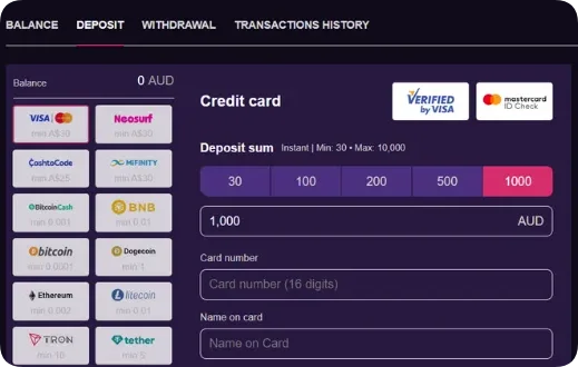 Deposit in VegasNow Casino Official
