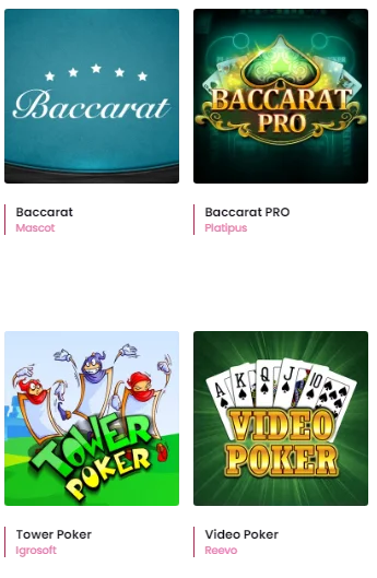 Vegas Now table casino games
