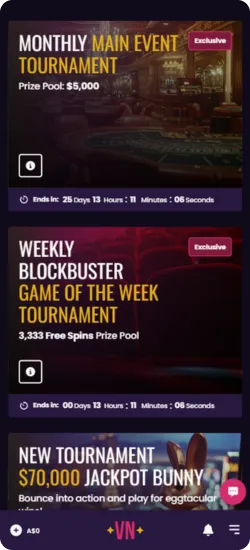 VegasNow Website events bonus
